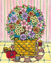 Image showing Flowers and Sewing