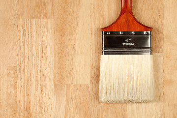 Image showing Paint Brush on Wood Surface