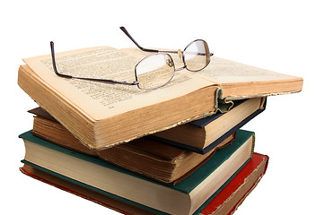 Image showing Glasses and open books.