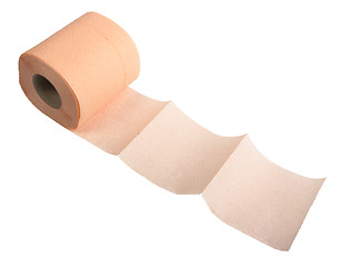 Image showing Pink toilet paper.