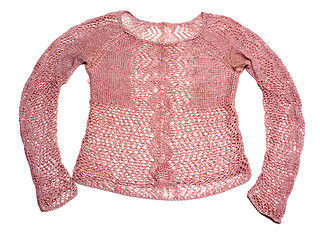 Image showing Pink knitted jacket