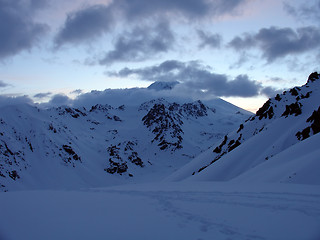 Image showing Sunset in mountains