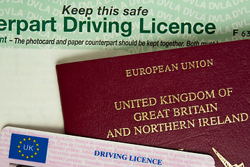 Image showing Passport and Licence
