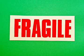 Image showing Fragile on Green