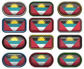 Image showing twelve buttons of the Flag of antigua barbuda