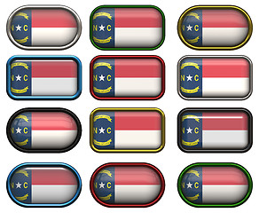 Image showing 12 buttons of the Flag of North Carolina