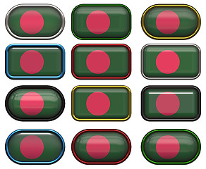 Image showing twelve buttons of the Flag of Bangladesh