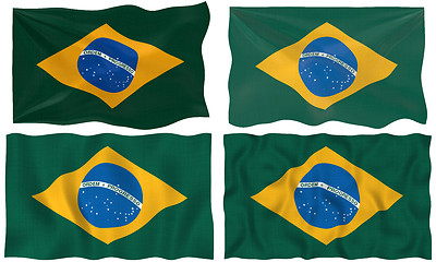 Image showing four greats flags of Brazil