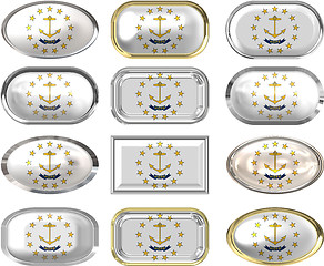 Image showing 12 buttons of the Flag of Rhode Island