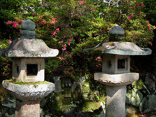 Image showing Japanese stone lanterns