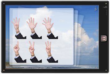 Image showing Pad tablet w finger counting app