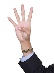 Image showing Fingers number four counting