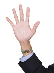 Image showing Fingers number five counting