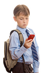 Image showing Boy using a mobile phone