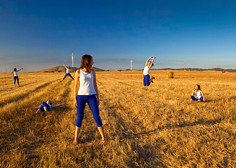 Image showing Girl on a wheat field