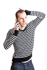 Image showing Talking on cellphone