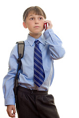 Image showing Student with Phone to Ear