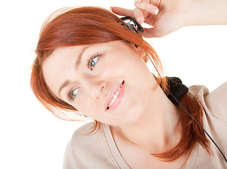 Image showing young girl with a headphones