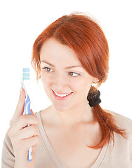 Image showing girl with toothbrush