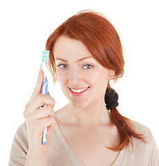 Image showing girl with toothbrush