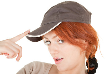 Image showing trendy girl with baseball cap