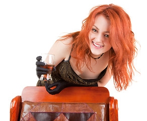 Image showing red-haired trendy girl 