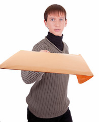 Image showing courier with a package