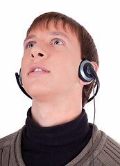 Image showing young man with headphones