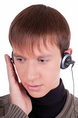Image showing young man with headphones