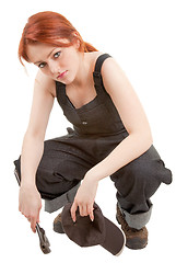 Image showing red-haired trendy girl 