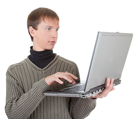 Image showing young man with laptop