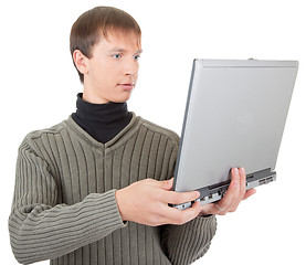 Image showing young man with laptop