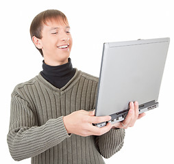 Image showing young man with laptop