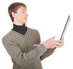 Image showing young man with laptop