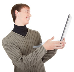 Image showing young man with laptop