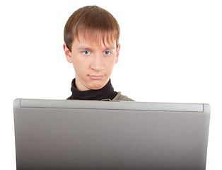 Image showing young man with laptop