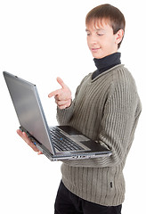 Image showing young man with laptop