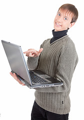 Image showing young man with laptop