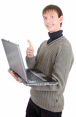 Image showing young man with laptop