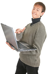 Image showing young man with laptop