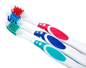 Image showing colored toothbrushes