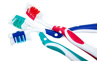 Image showing colored toothbrushes