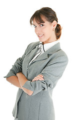 Image showing young girl in office clouses