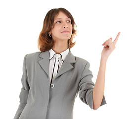 Image showing young girl in office clouses