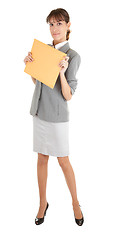 Image showing young girl in office clouses