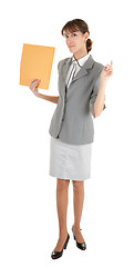 Image showing young girl in office clouses