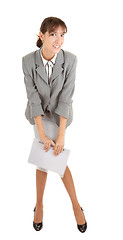 Image showing young girl in office clouses