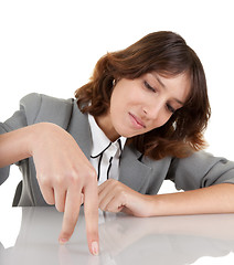 Image showing young girl in office clouses