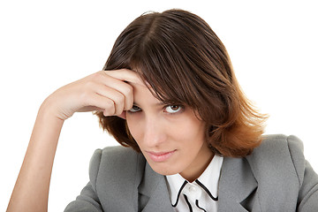 Image showing young girl in office clouses