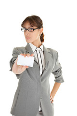 Image showing young girl in office clouses